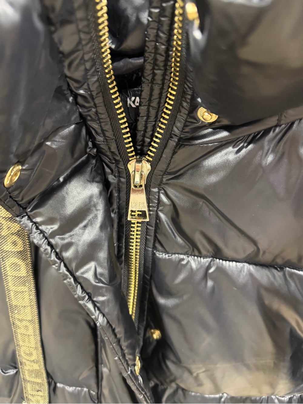 Karl Lagerfield Crop Puffer Bomber Jacket Medium - Picture 7 of 11